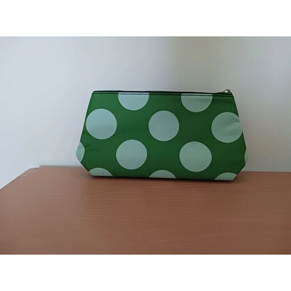 Clinique X Kate‎ Spade Black White Green Cosmetic Bag Zipper Pouch